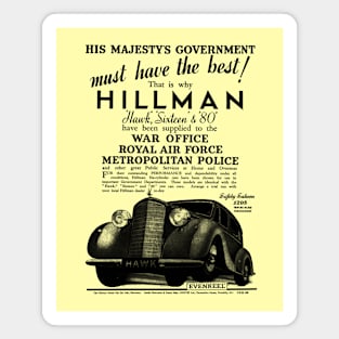 HILLMAN HAWK - wartime advert Magnet